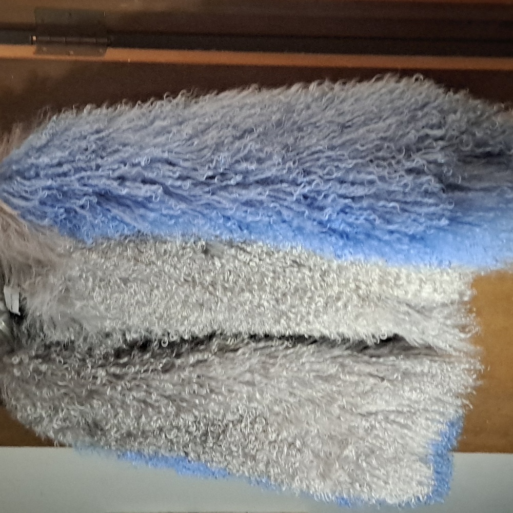 Mongolian jacket  2 tone blue and grey.